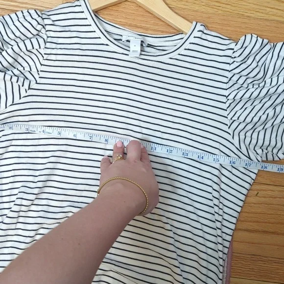 Daily Ritual Puffed Sleeves Striped Dress - Picture 8 of 8